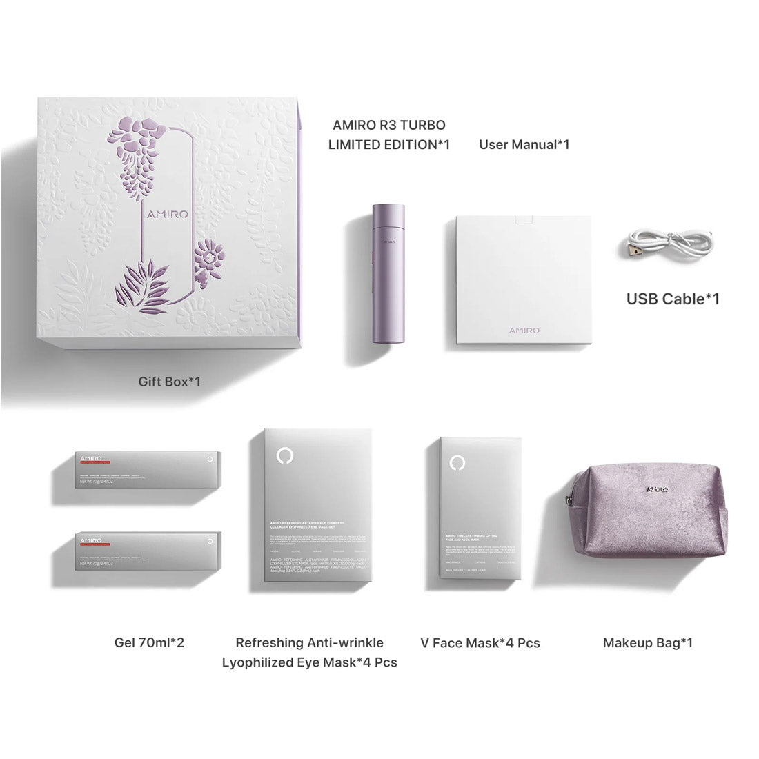 AMIRO R3 Turbo Facial RF Skin Tightening Device - Limited Edition Purple