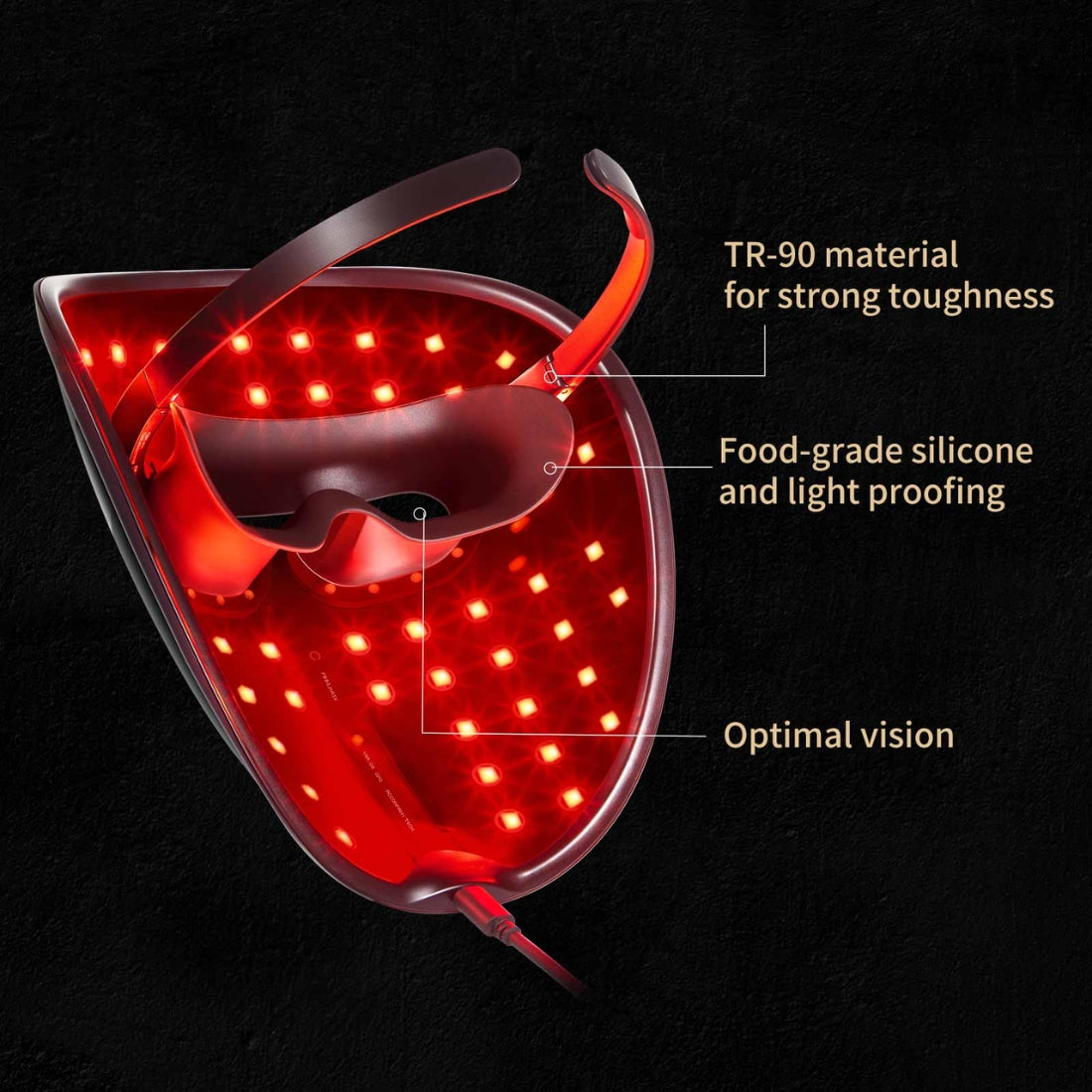 AMIRO L1 LED Light Therapy Facial Mask - Black